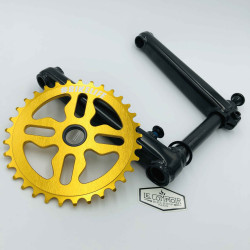 Pédalier Promax CF-2 165mm - Aluminium - Broche 24mm - Pour BB Anglais - Neuf